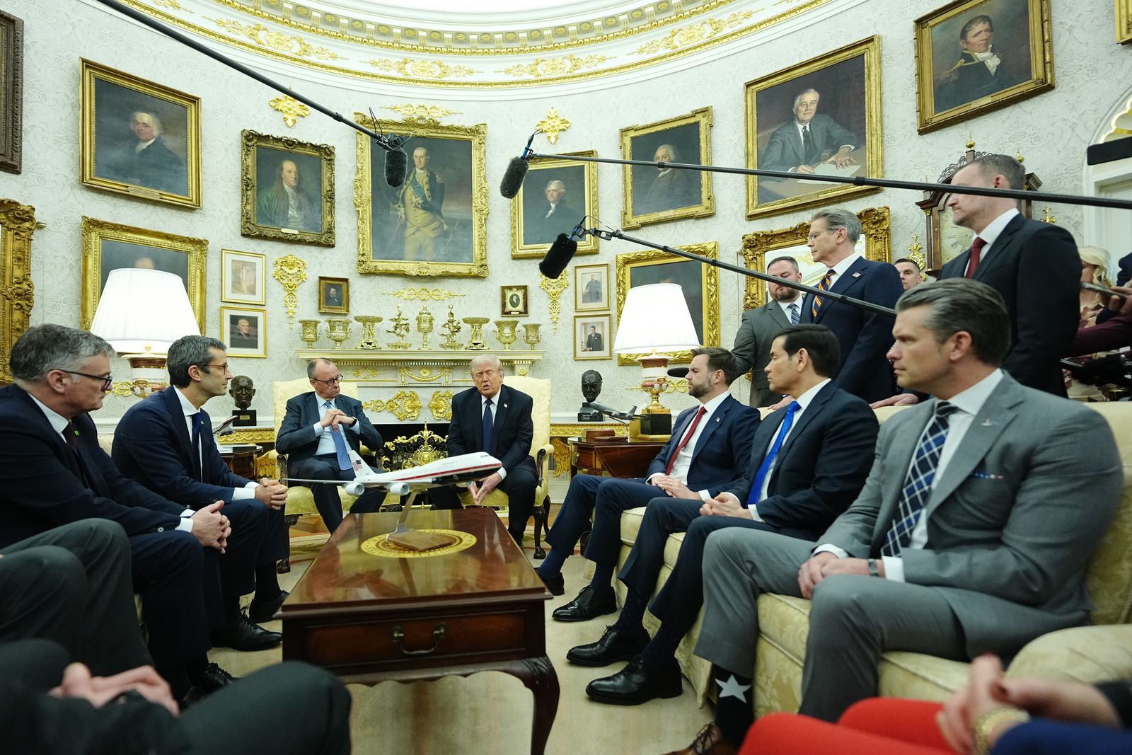 On March 3, 2026, US President Donald Trump met with German Chancellor Friedrich Merz at the White House in Washington, USA. us...