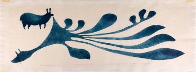 Kenojuak Ashevak, Rabbit Eats Seaweed, 1959