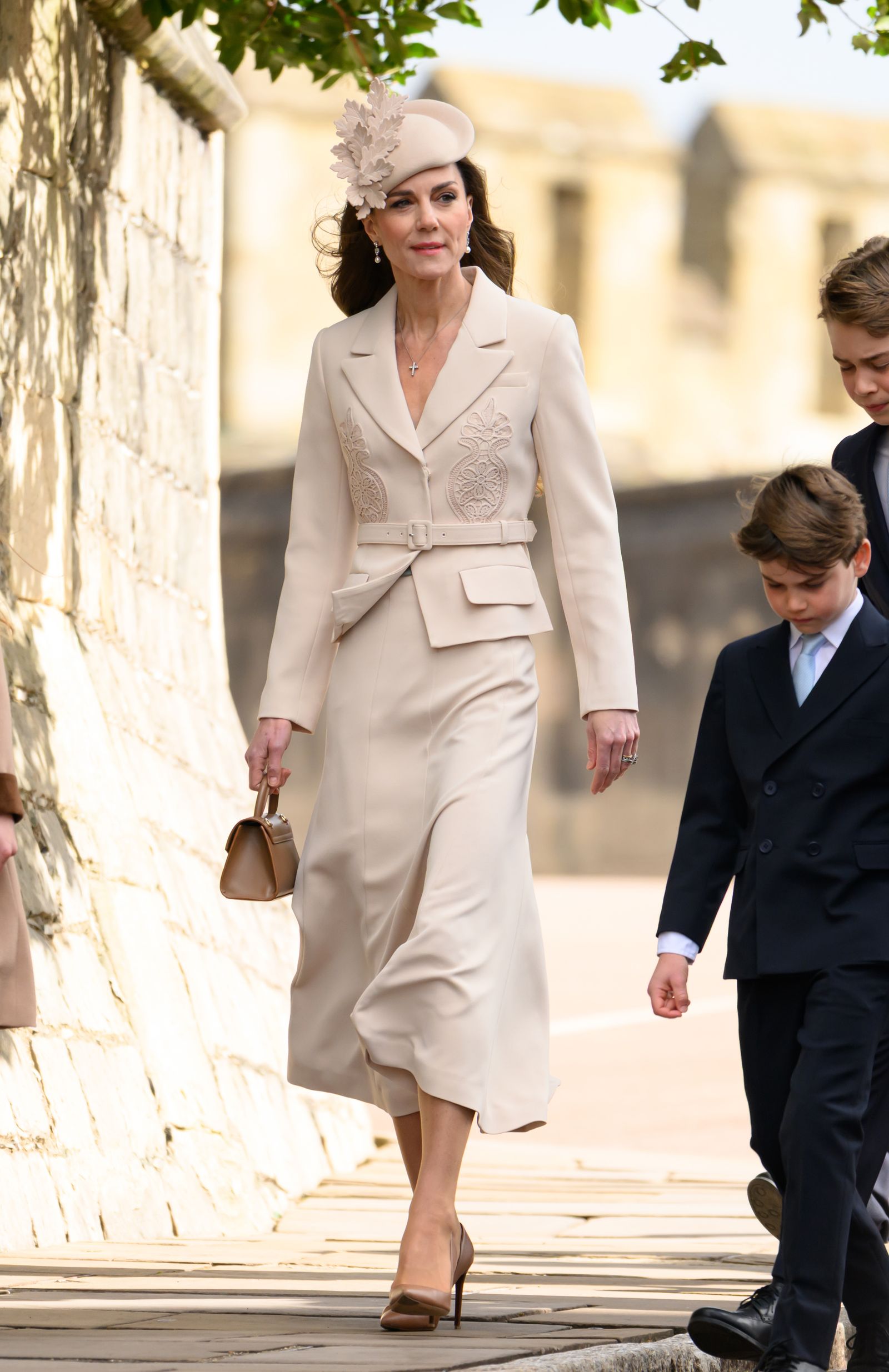 Kate Middleton, Princess of Wales, attends the 2026 Easter Morning Prayer at St. George's Church on April 5, 2026…