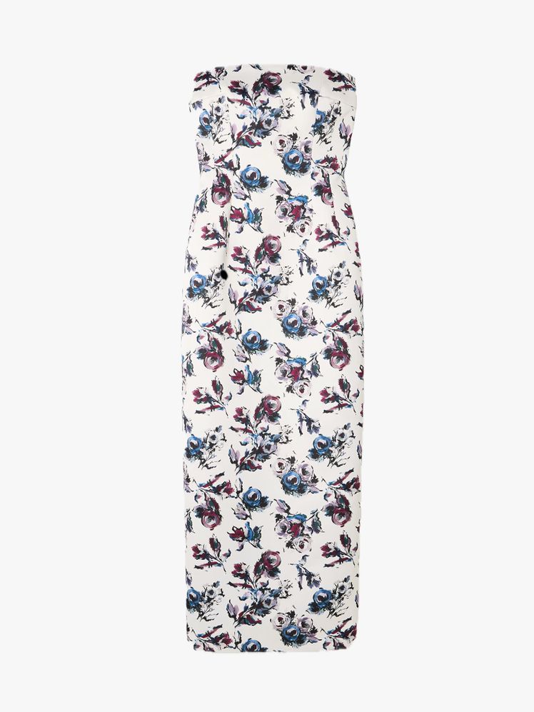 Image may contain: clothing, dress, formal wear, pattern and home decor