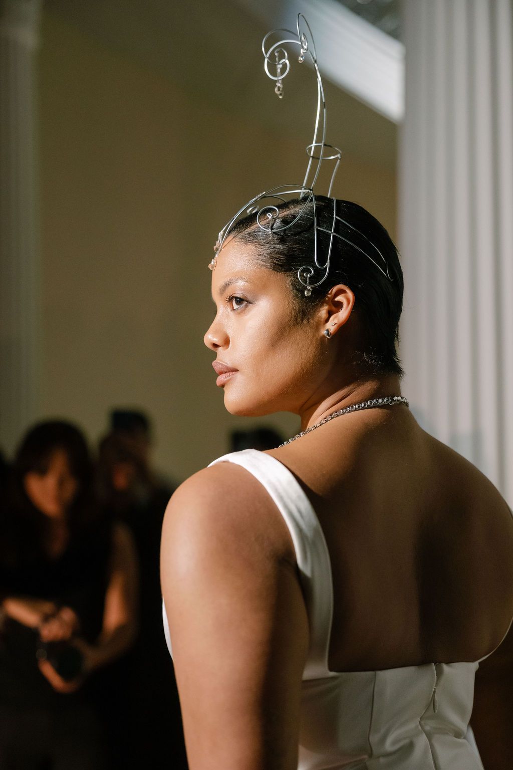 Images may contain adult body parts, shoulders, faces, bridal tiaras and heads