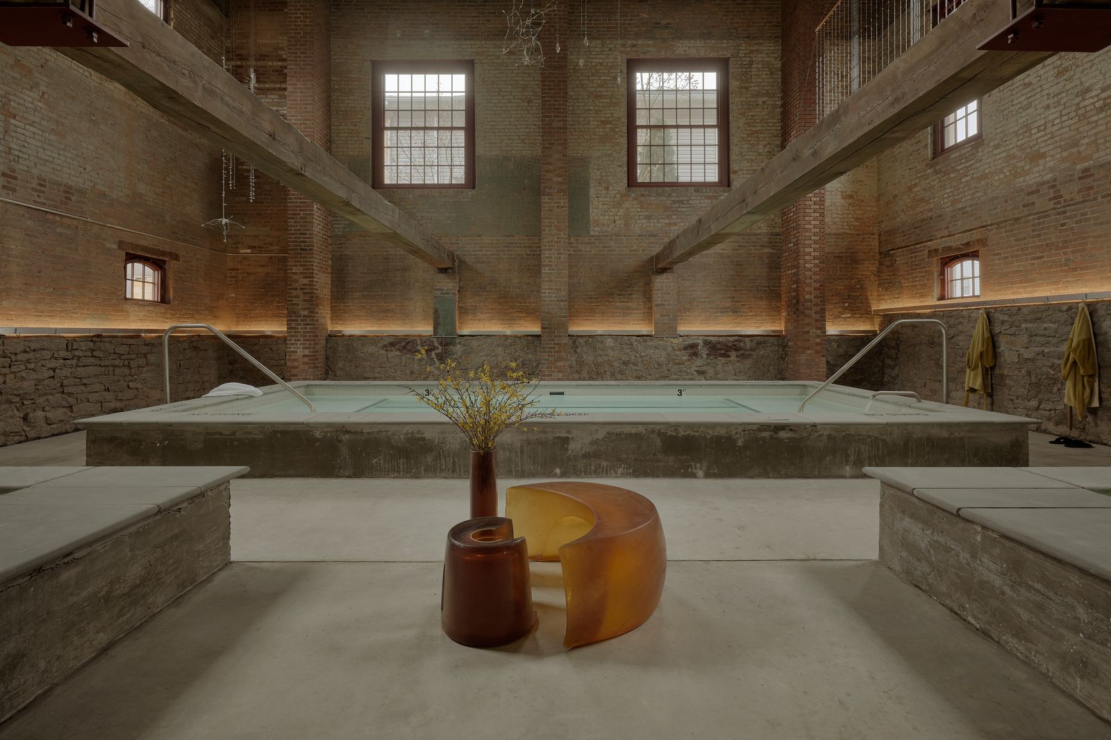 Image may contain furniture, tables, buildings, houses, stairs and plants