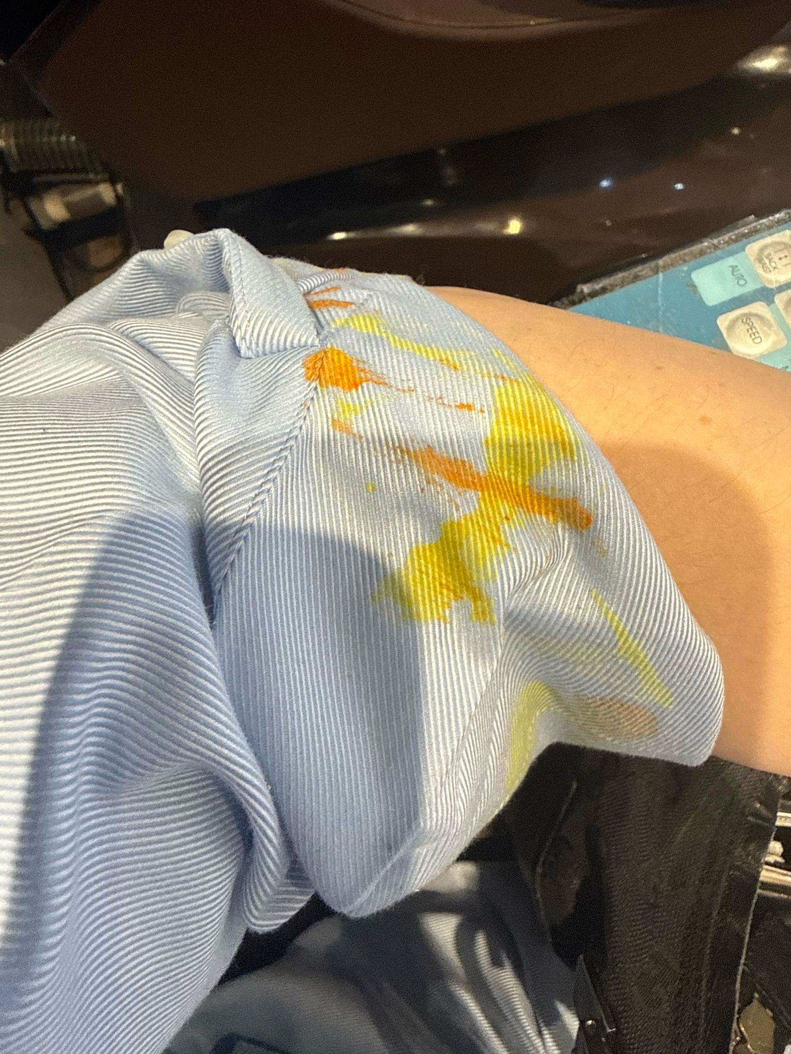 Image may contain stains, arms, body parts, babies and knees