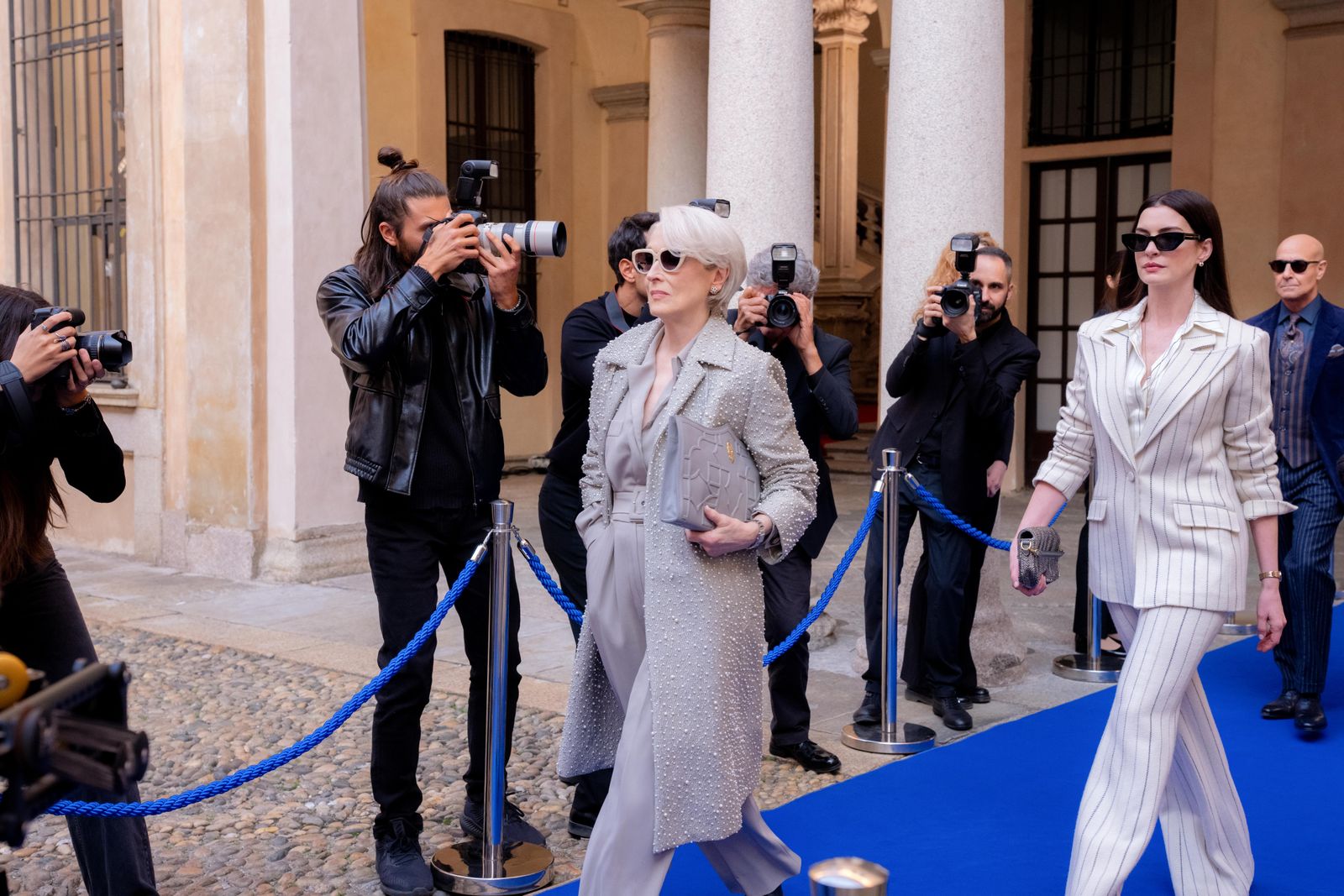 Image may contain Meryl Streep Mike Edel Adult Wedding Paparazzi Cameras Electronics Accessories and Eyewear