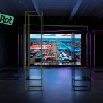 Exhibition site "New humanity: memories of the future" exist. New Museum, New York. Hito Steyerl's 2025 Video Works "Mechanical Kurdish" Playing in the back.