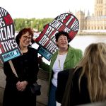 Music creators and politicians took part in a protest on the Albert Embankment opposite London's Houses of Parliament, calling on the government to abandon plans to allow artificial intelligence technology companies to steal their works without payment or permission, as MPs debated the Data (Use and Access) Bill. Image date: Wednesday, May 7, 2025. (Photo: Jordan Pettitt/PA Images via Getty Images)