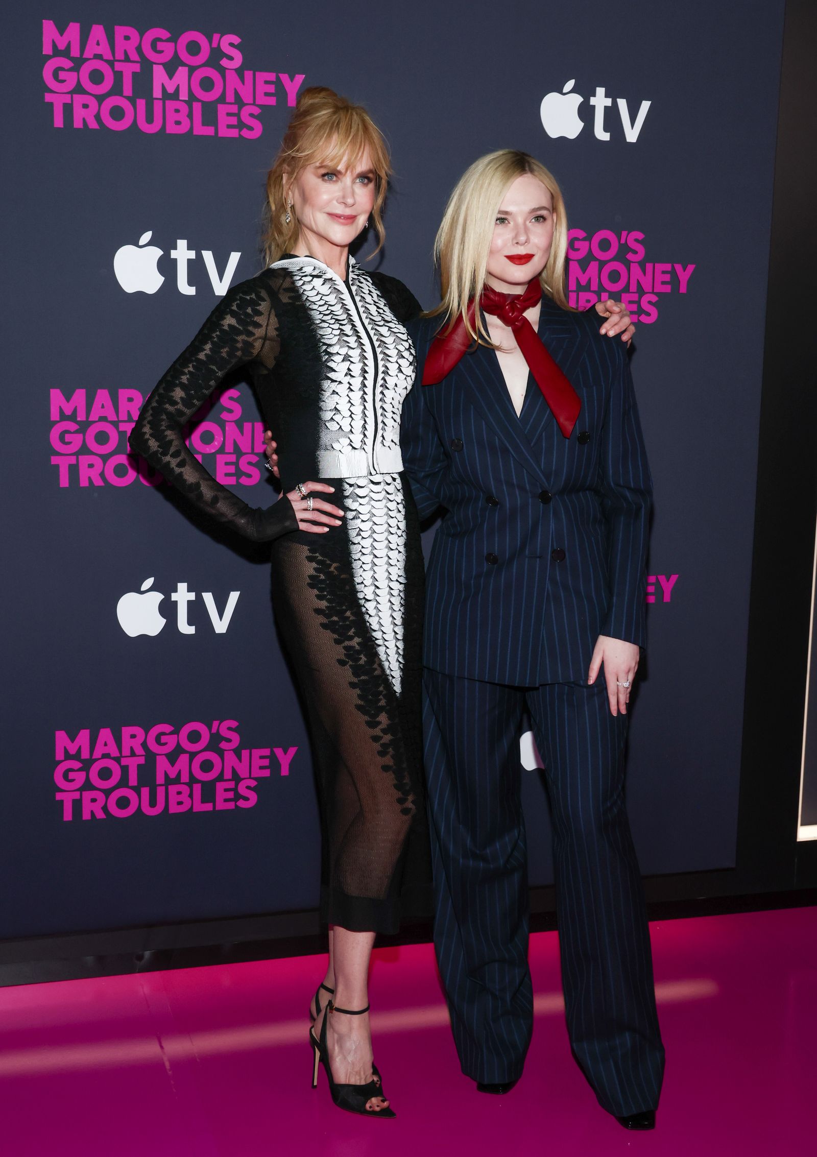 Nicole Kidman and Elle Fanning attend the premiere of Apple TV series Margot's Money Trouble at Regal Union Square.