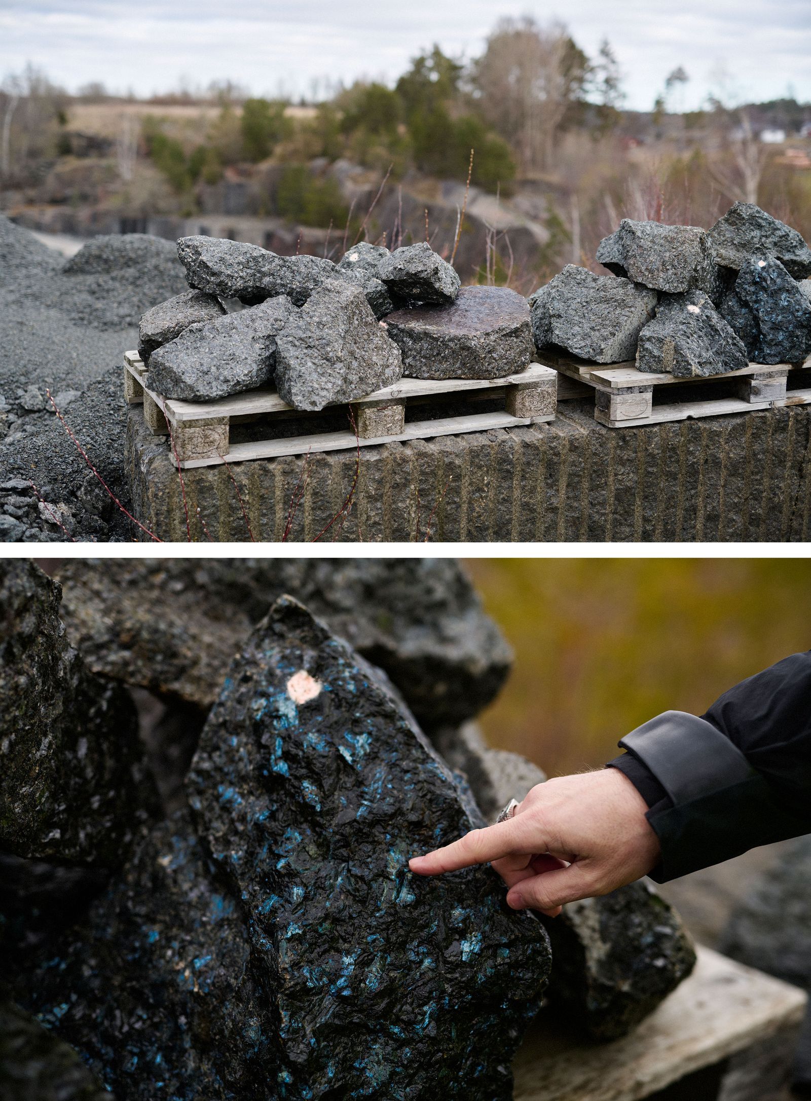 Image may contain rock anthracite adults and people