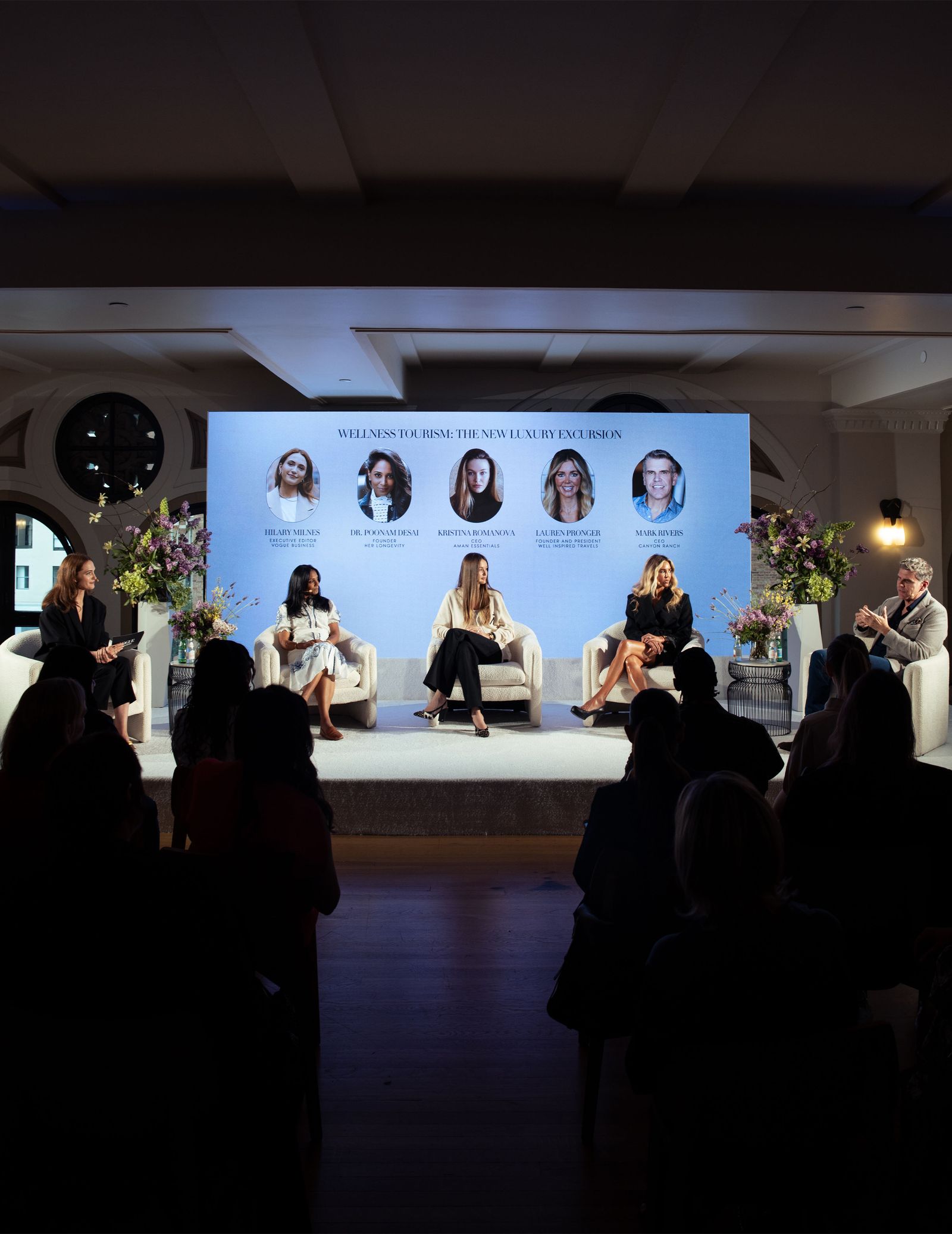 Image may contain Madhureeta Anand Sabine Moussier adults, crowd, plant pot and clothes