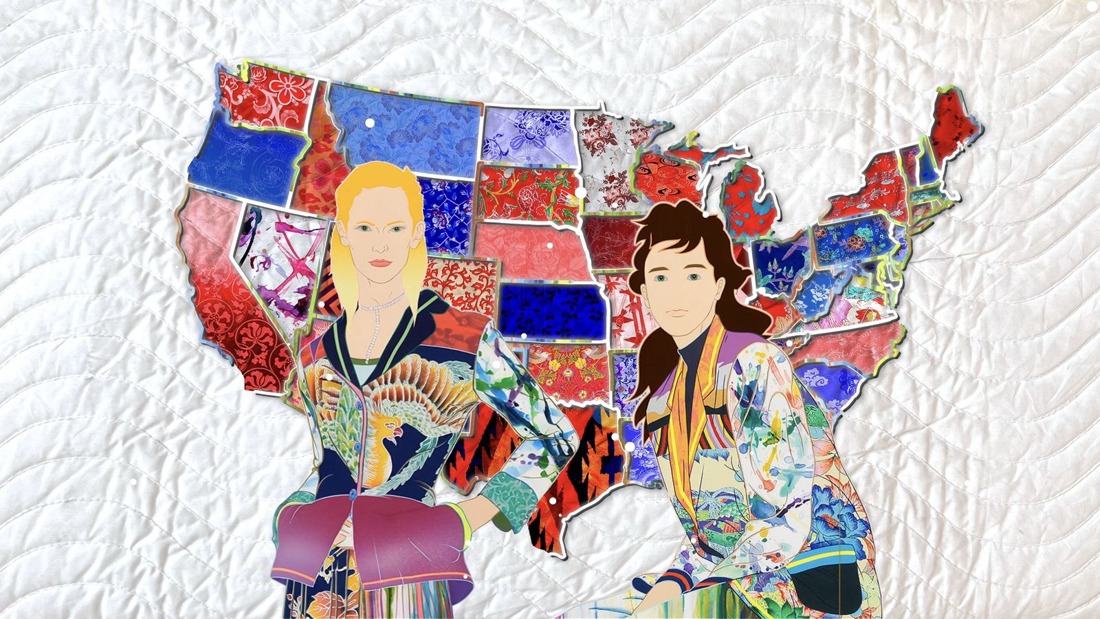 Image may contain Jiro Taniguchi Art Costume Clothing Fashion Formal Dress Adults Modern Art and Collage