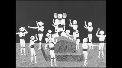 A bunch of robots with clam ears.