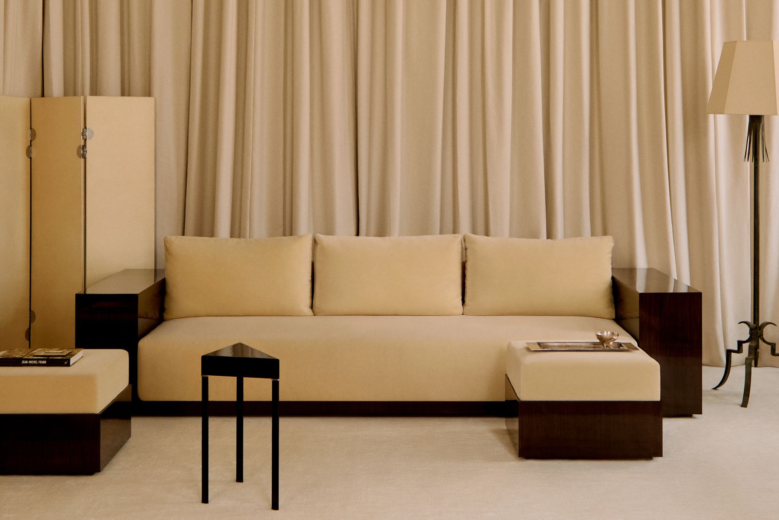 Image may contain sofa, furniture, architecture, interior, living room, coffee table and home decor