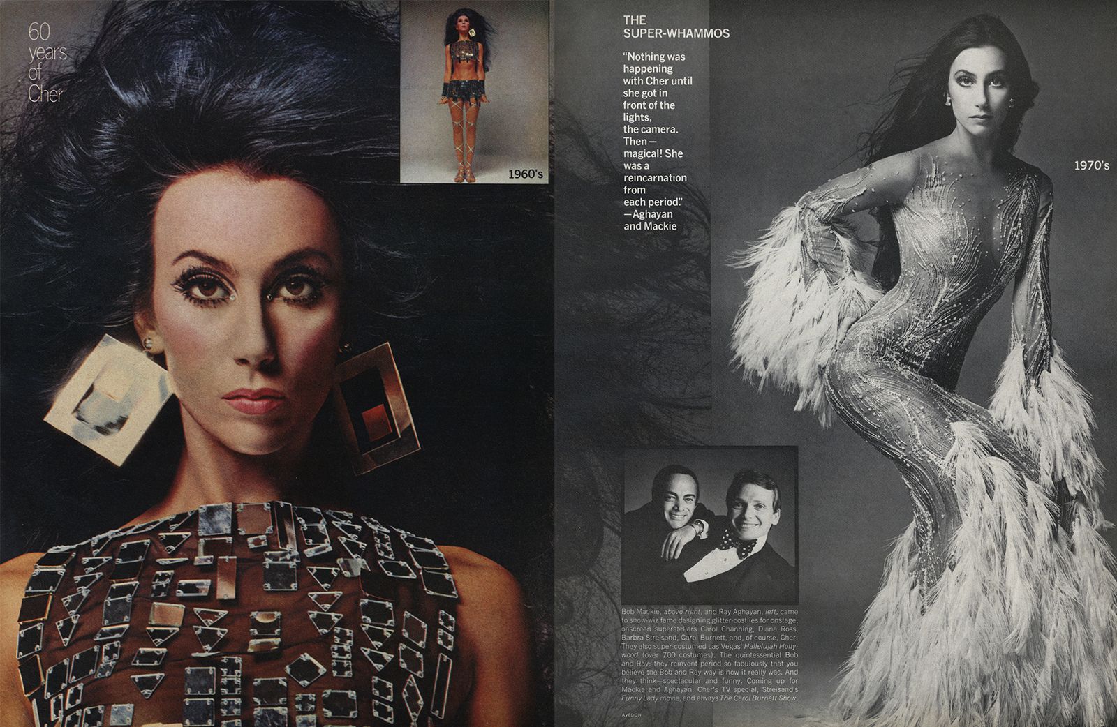 Image may contain Bob Mackie Ray Aghayan advertising poster books publications adult face and head
