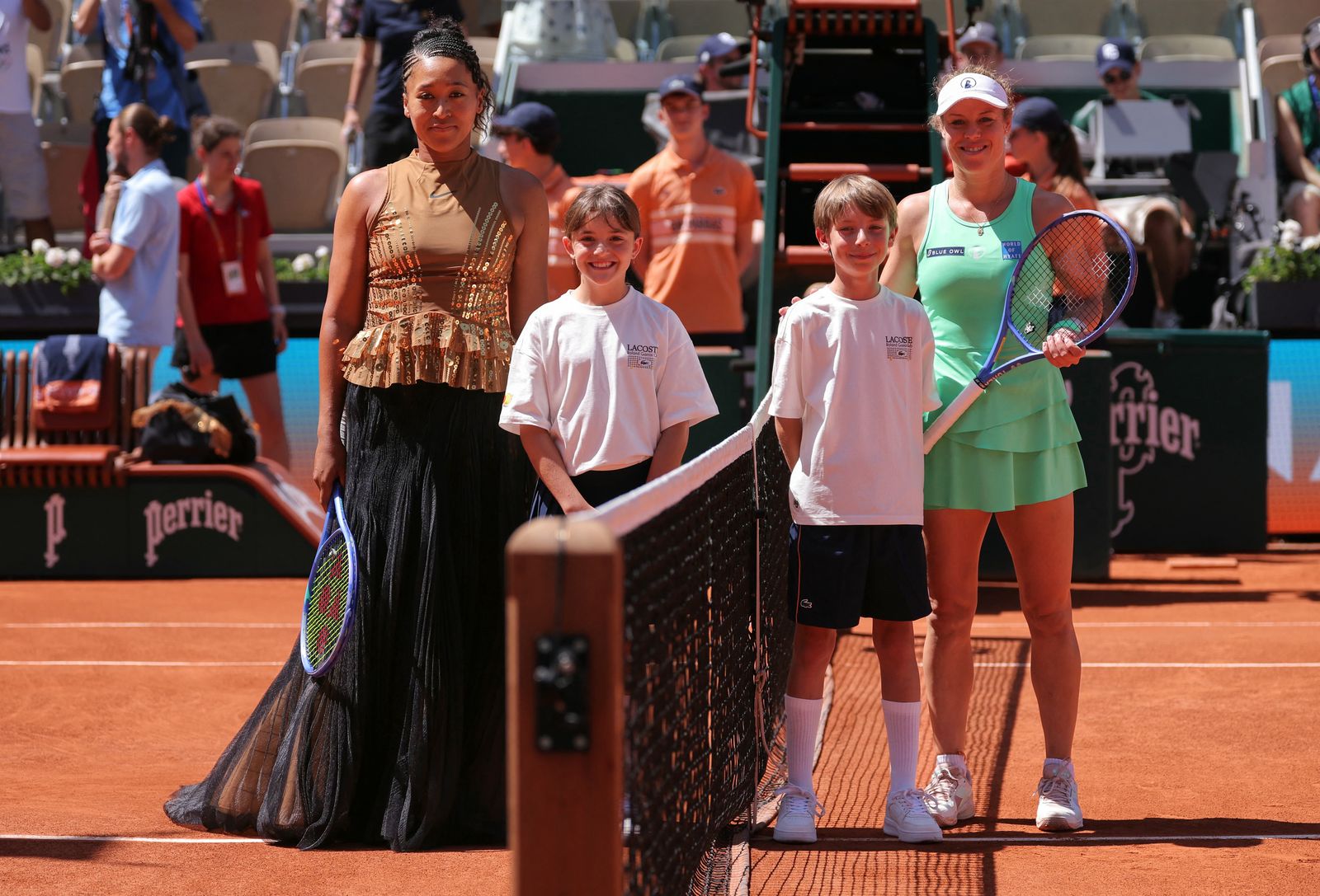 Image may contain Naomi Osaka Charlie G. Hawkins Laura Siegemund Racquet Sports Tennis Tennis Racquets and Clothing