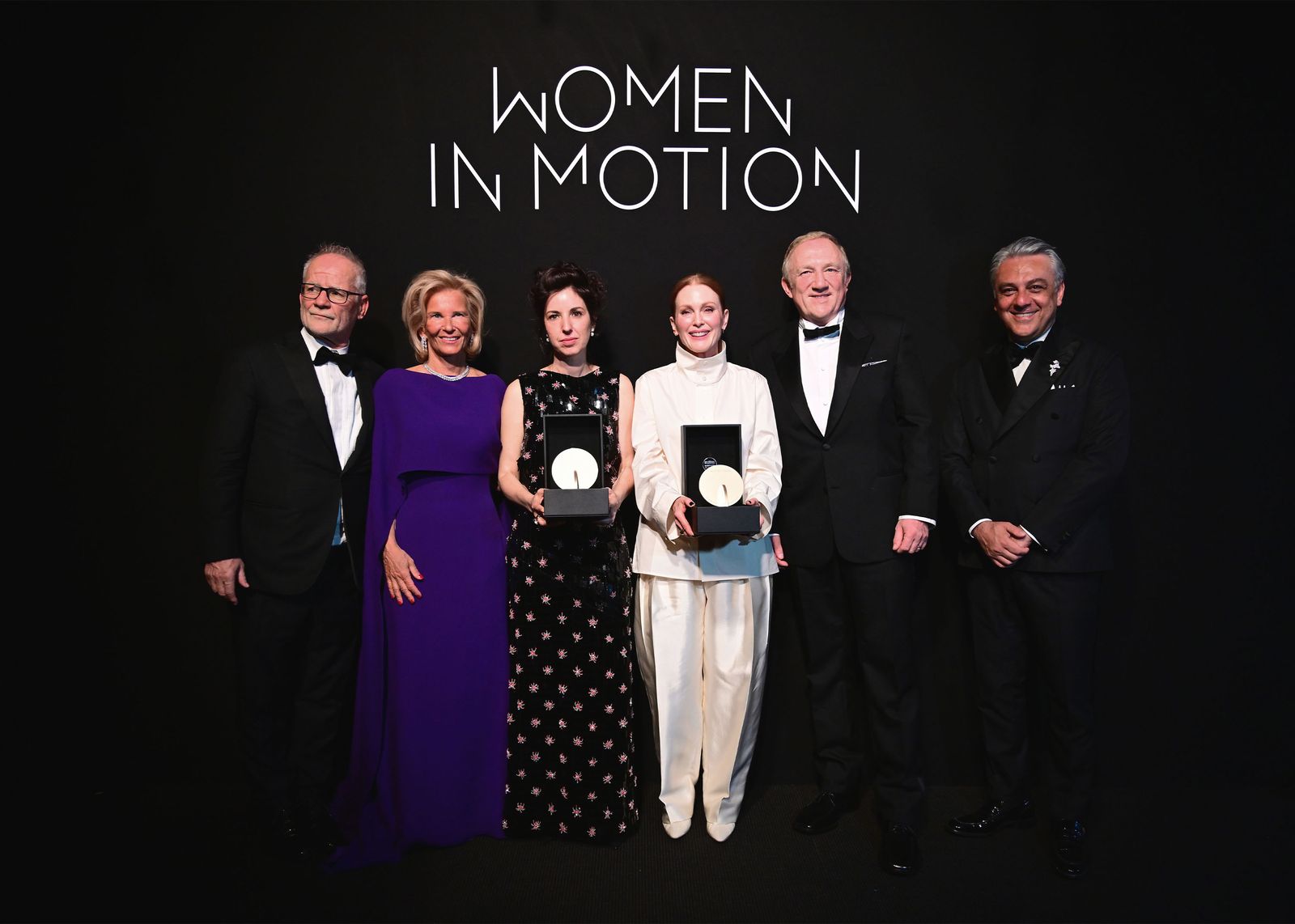 Image may contain Thierry Frmaux François Henri Pinault Julianne Moore France A. Córdova Elizabeth Berg and clothing
