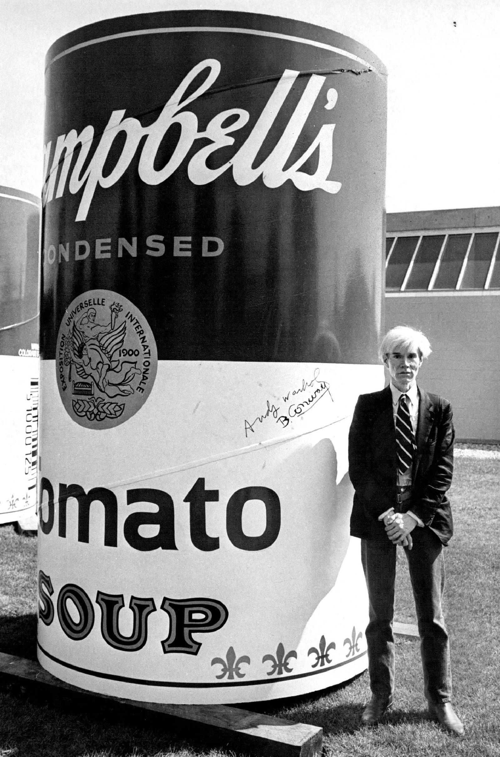 Image may contain Andy Warhol Adult Tin Clothing Jackets Can Accessories Formal Ties Jeans and Pants