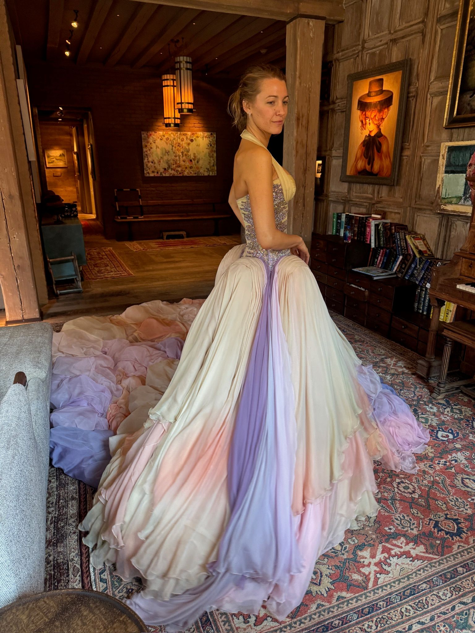 Image may contain Blake Lively Clothing Dresses Formal Fashion Dresses People Weddings and Wedding Dresses