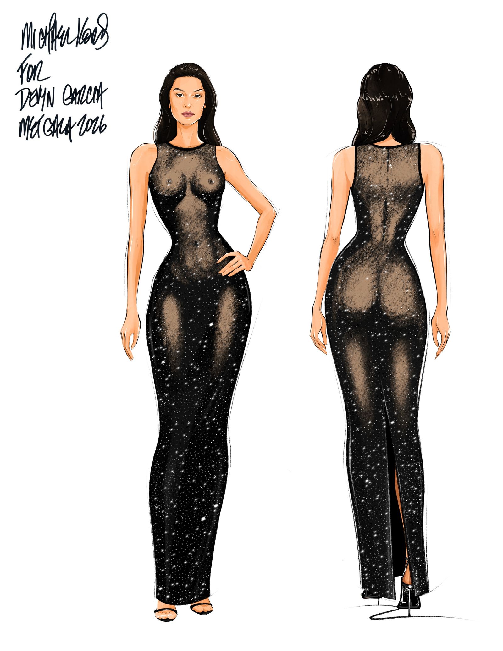 Image may contain clothing, dresses, adults, formal wear, fashion, faces and heads