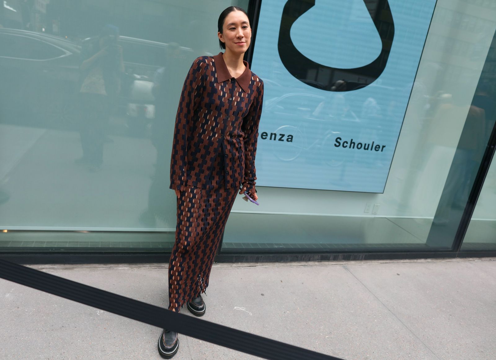 Eva Chen wearing Zankov in New York.