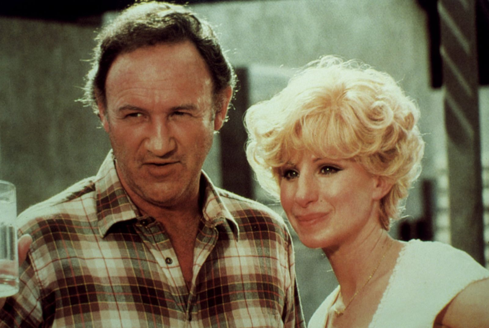 Image may contain Gene Hackman Barbra Streisand Face Head Photography Portrait Blonde Hair Adult and Happy