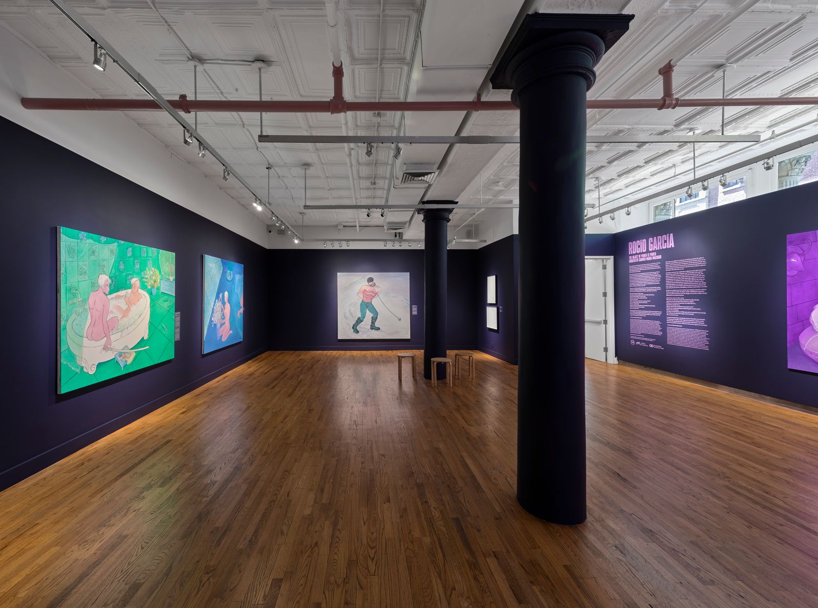 Image may contain flooring, flooring, interior people art gallery and wood