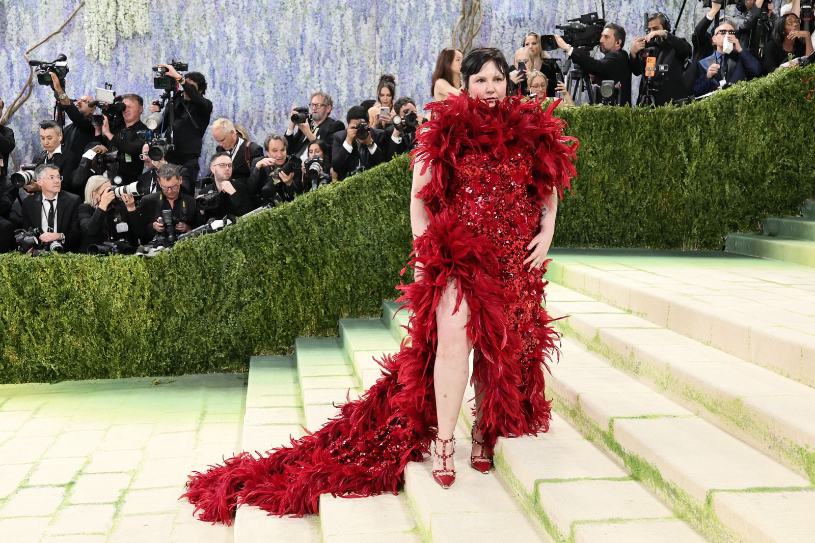 Image may contain Lena Dunham Jake Kasdan Mike Kelly Joan Osborne Bidita Bags Adults Wedding Fashion and Baby