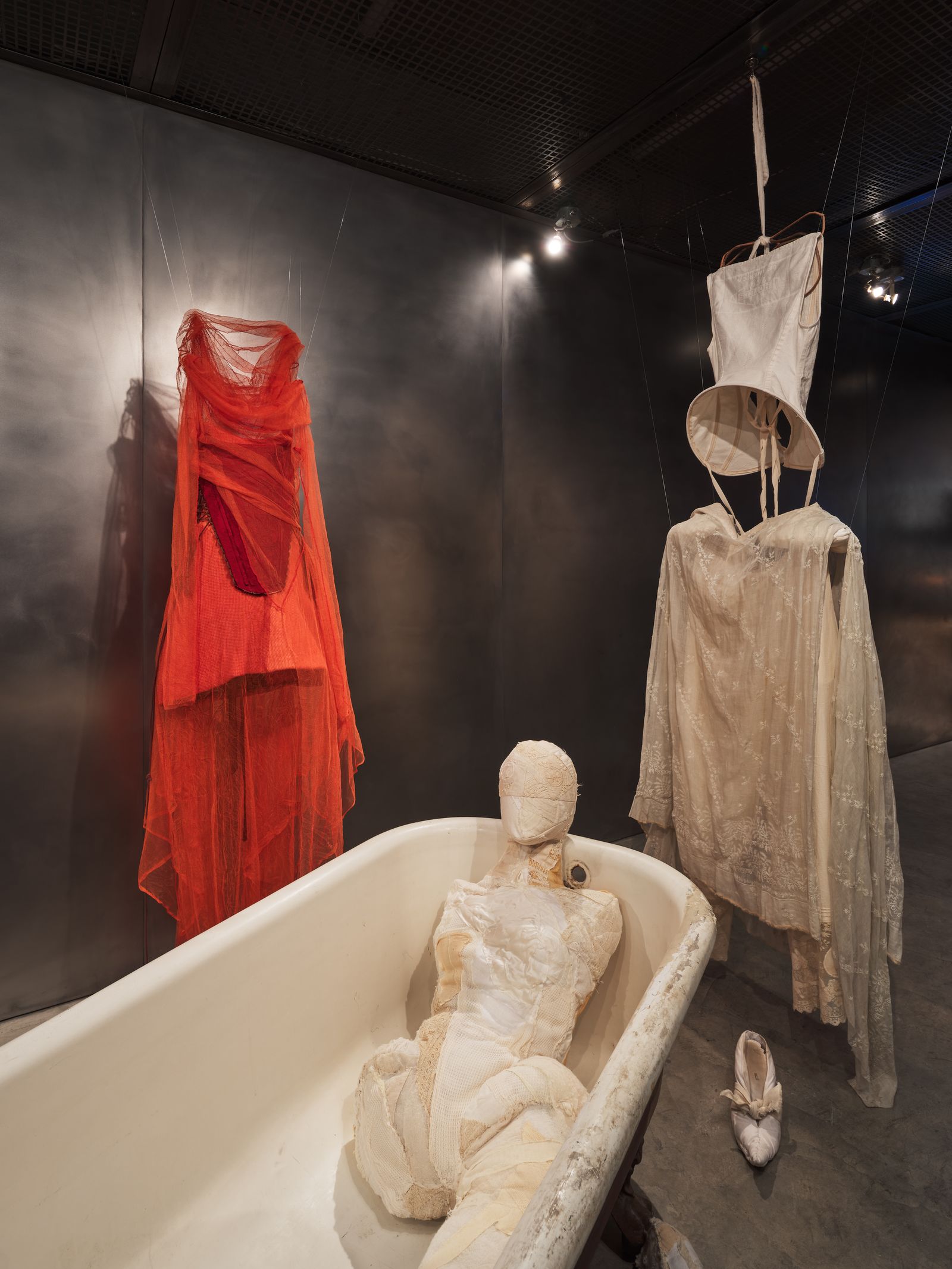 Picture may contain indoor bath bathtub people bathtub adult wedding clothing footwear