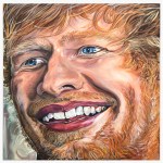 Short drawing of Ed Sheeran's smiling face.