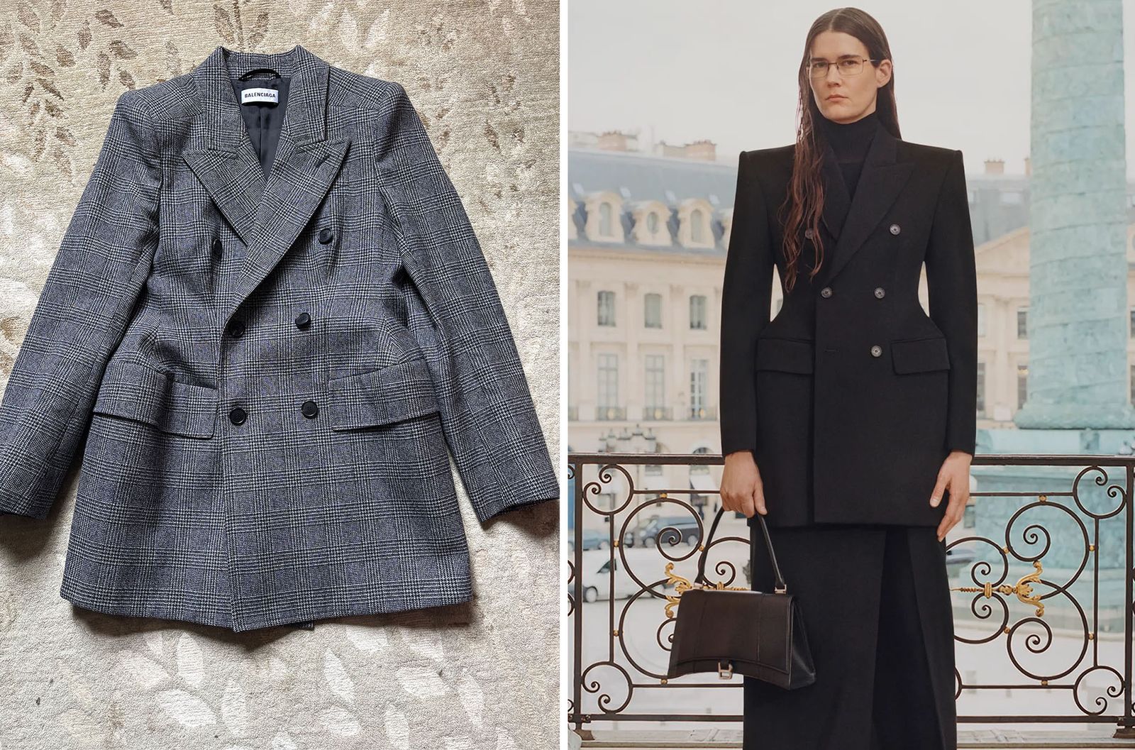 Image may contain Monica Salmaso Blazers Clothing Coats Jackets Accessories Bags Handbags Formal Suits and Coats